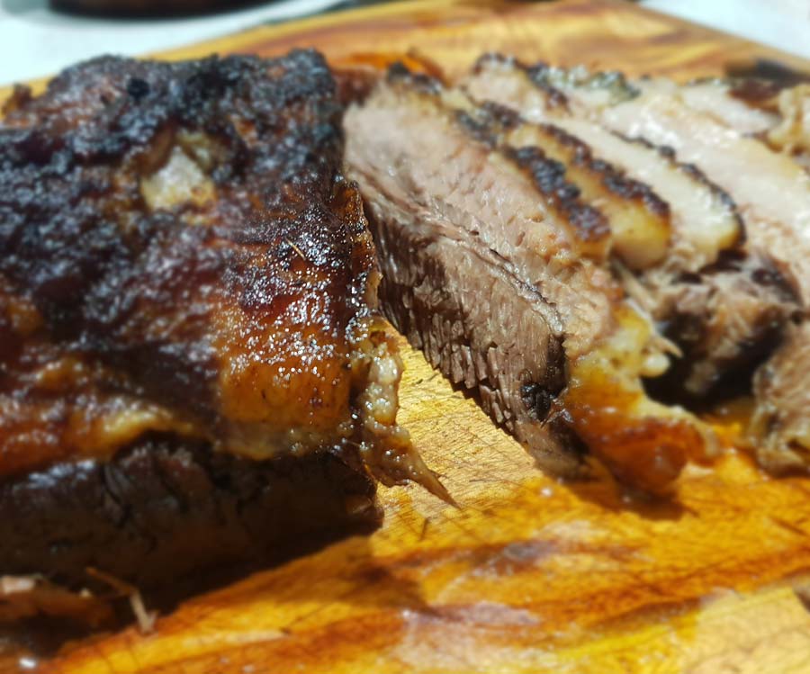 Slow cooked spicy beef brisket